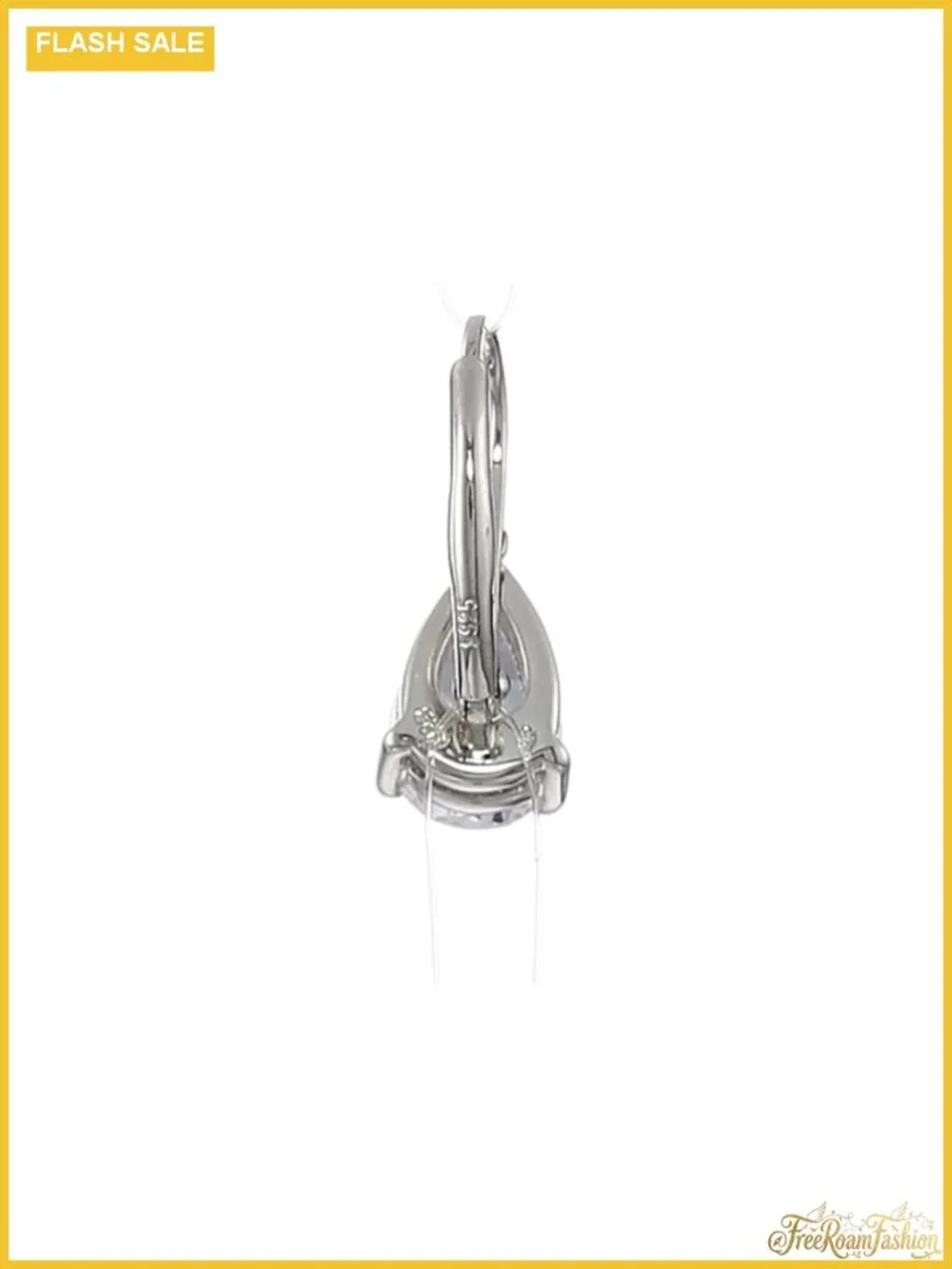 Sterling Silver Pear Cut Cubic Zirconia Leverback Drop Earrings